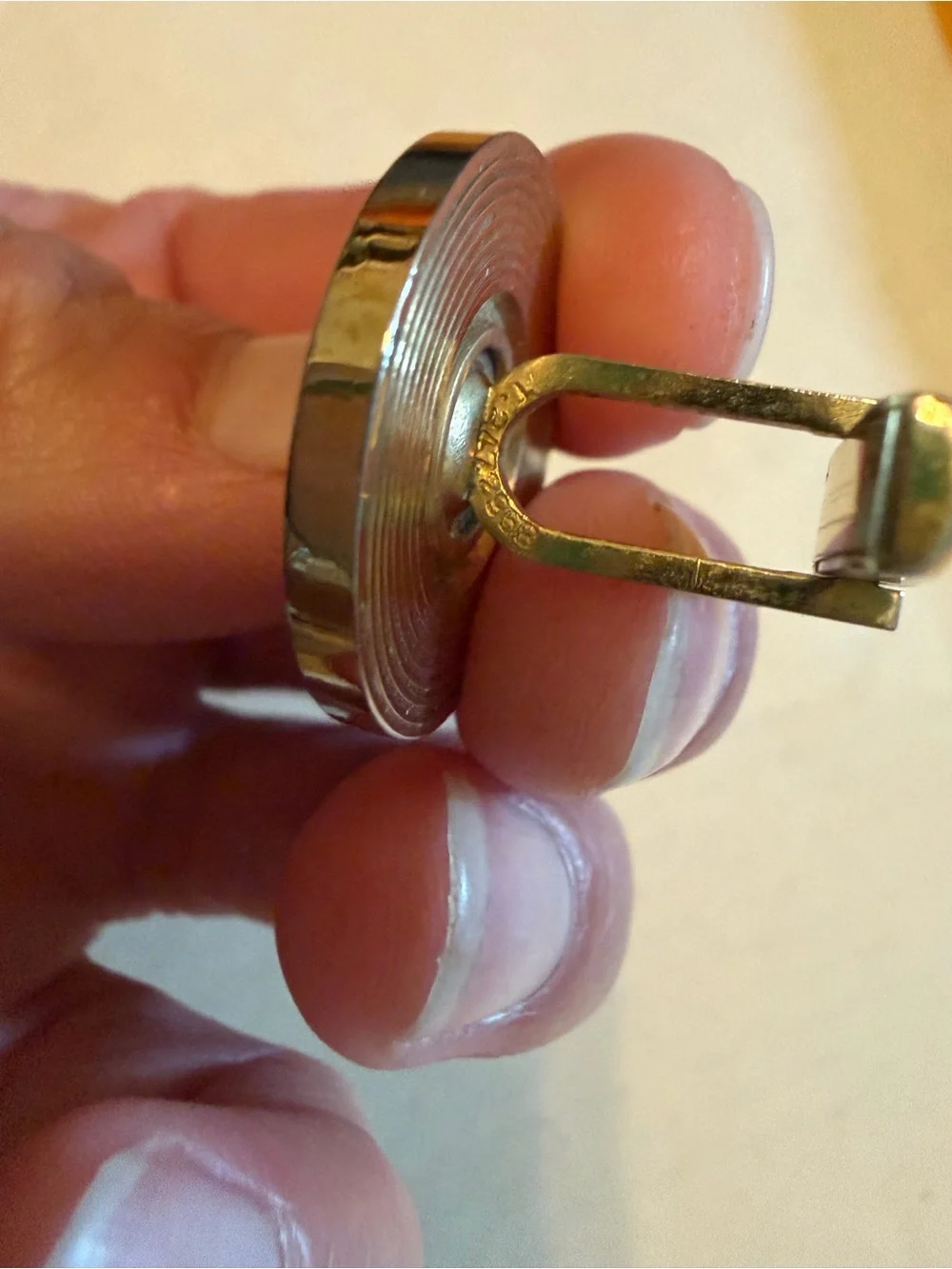 Vintage 1950’s-1970’s Yale Combination Lock Cufflinks, gold toned T2472958